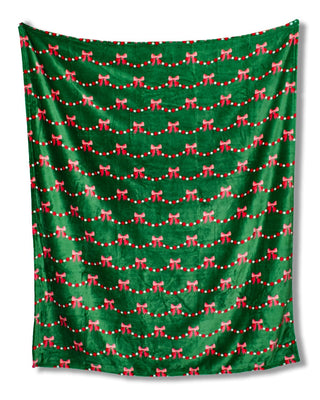 Bow Garland Throw Green