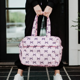 Black & Pink Mini Bows Duffel Weekender