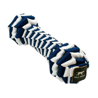 9" Navy Braided Bone Dog Toy