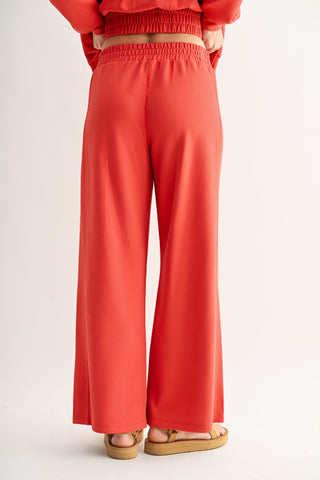 Sand Wash Rib Wide-leg Pants