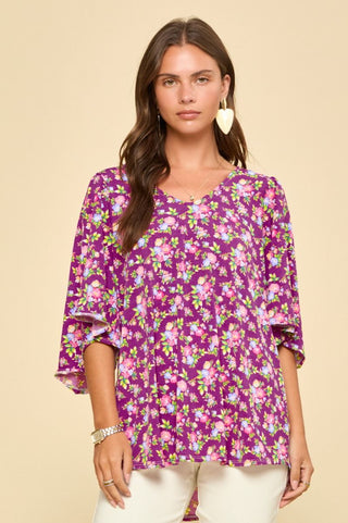 Dear Scarlett Cali Purple Floral Top