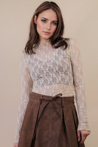 Champagne Lace Knit Top