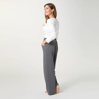 Cozy Maxx Quilt Wide Leg Pants-Black/Grey