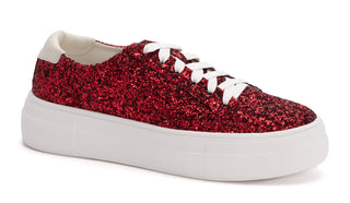 Glaring Red Chunky Glitter Sneaker