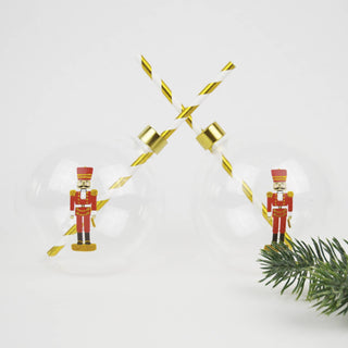 2pc. Ornamant Glass Set Nutcracker