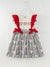 Girls Navy Stripe Baseball Heart Ruffle Dress