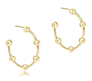 Enewton Beaded Simplicity 1" Post Hoop Gold 4MM