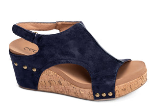 Corky Carley Navy Faux Suede Wedge