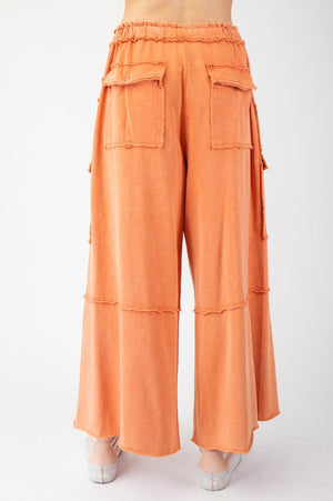 Faded Rust Mineral Wash Cargo Pants