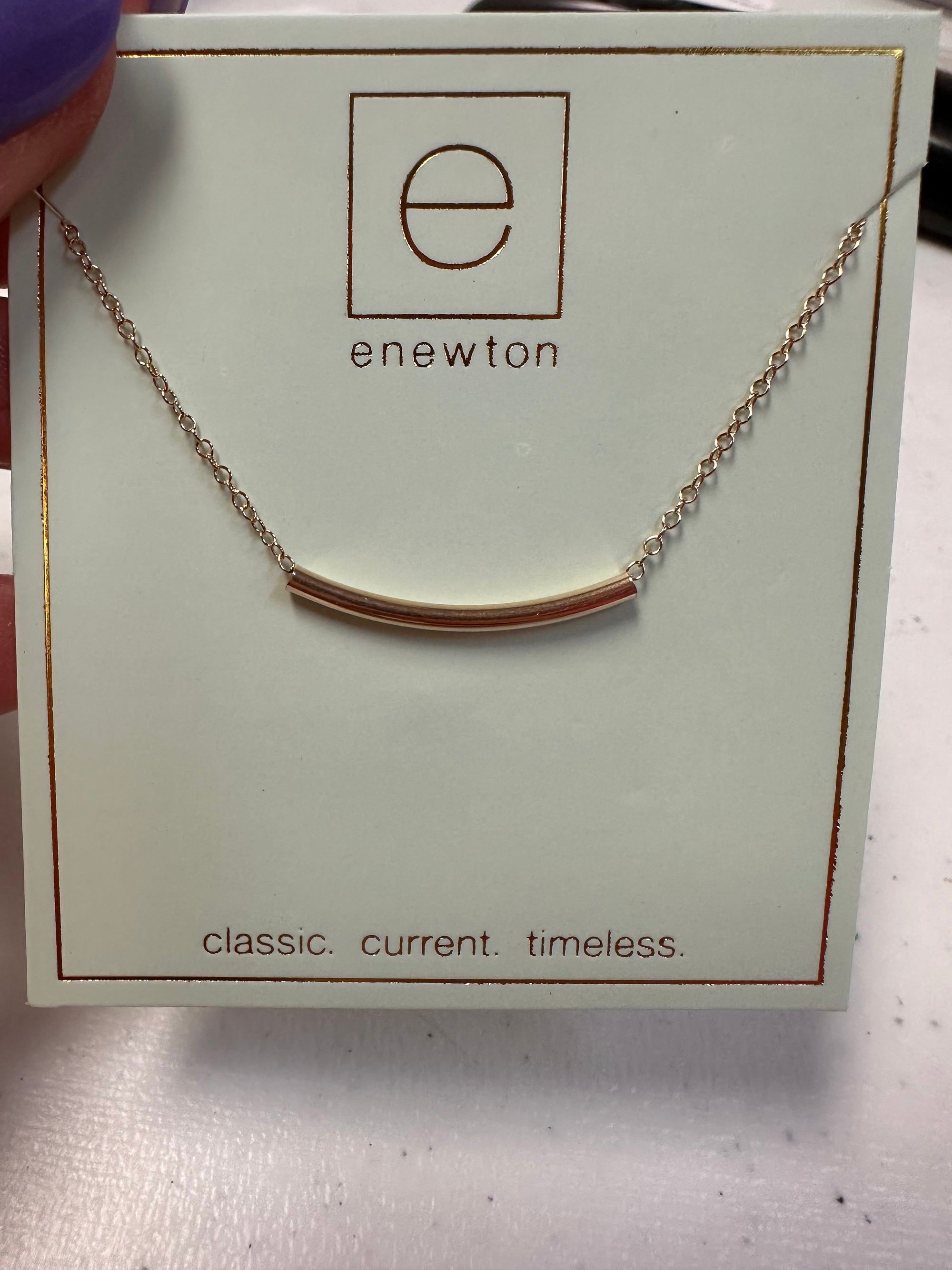 Enewton 16" Necklace Gold - Bliss Bar Small Gold