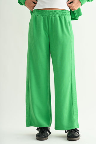 Sand Wash Rib Wide-leg Pants