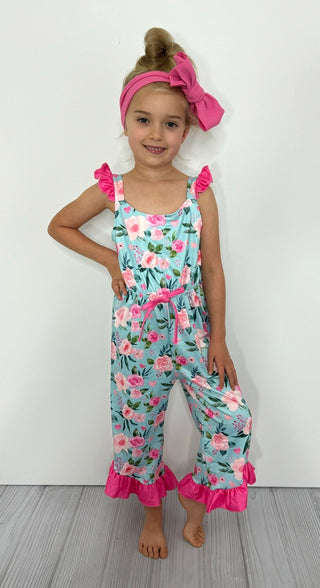 Aqua Rose Girls Romper