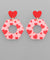 Heart Print Octagon Earrings