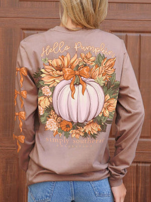 Simply Southern LS Hello Pumpkin Army Tee