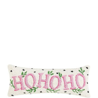 Spotted Holiday Ho Ho Ho Hook Pillow