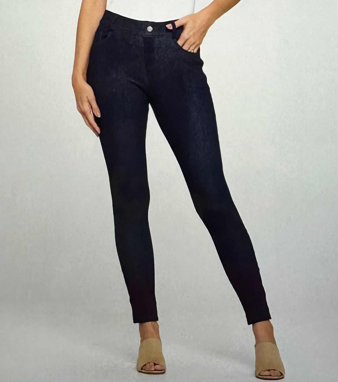 Navy Soft Knit Jeggings - Shop Daffodils Boutique