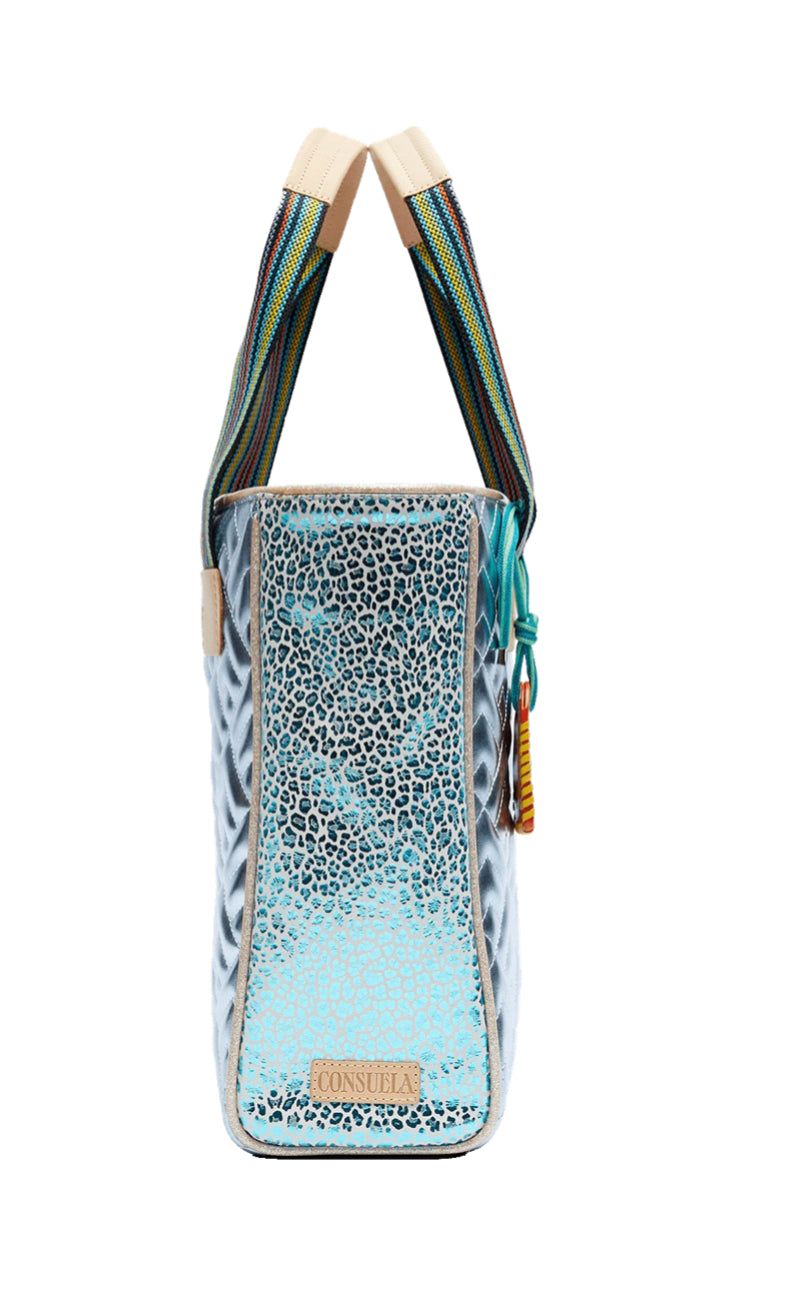 CONSUELA- Classic Tote - Blue/Green Leopard – The Pink Leopard