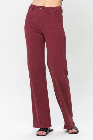 Judy Blue High Waist Burgundy Straight Leg