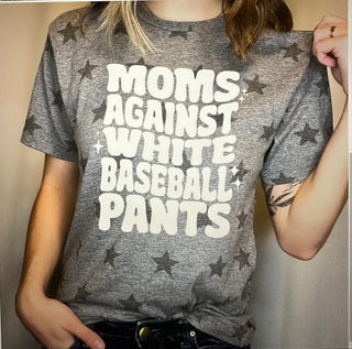 Moms Against White Baseball Pants Tee