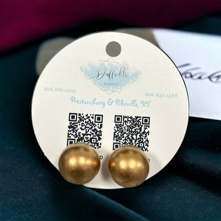 Gold Ball Post Earrings