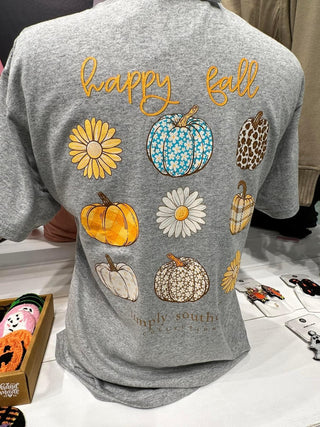 Simply Southern Short Sleeve Grey Happy Fall Tee