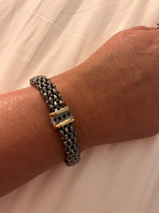 Gunmetal & Gold Magnetic Closure Bracelet