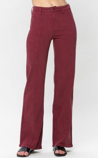 Judy Blue High Waist Burgundy Straight Leg