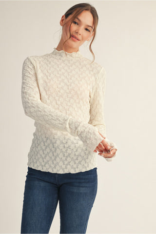 Frosted Whisper Lace Top