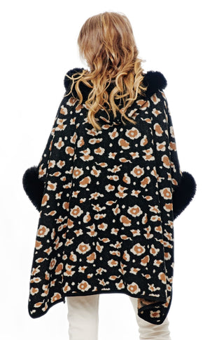Leopard Hoodie Cape - One Size