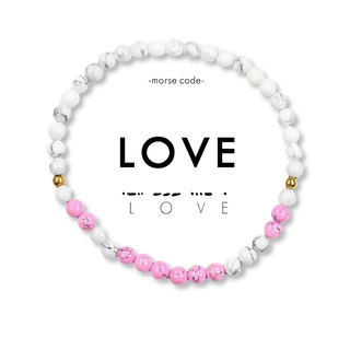 Love Magenta Howlite Morse Code Bracelet