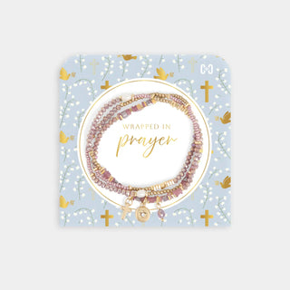 Mauve Wrapped In Prayer Bracelet