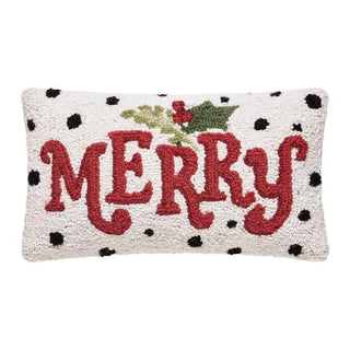 Polka Merry Hook Pillow Poly Filled