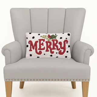 Polka Merry Hook Pillow Poly Filled