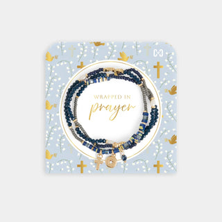 Navy Wrapped In Prayer Bracelet