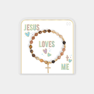 Neutrals Jesus Loves Me Bracelet