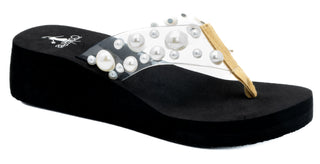 Corkys Pendent Pearl Wedge Flip Flop