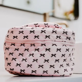 Black & Pink Mini Bows Makeup Bag