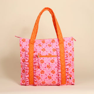 Everyday Quilted Tote Poppin' Petals Hot Pink
