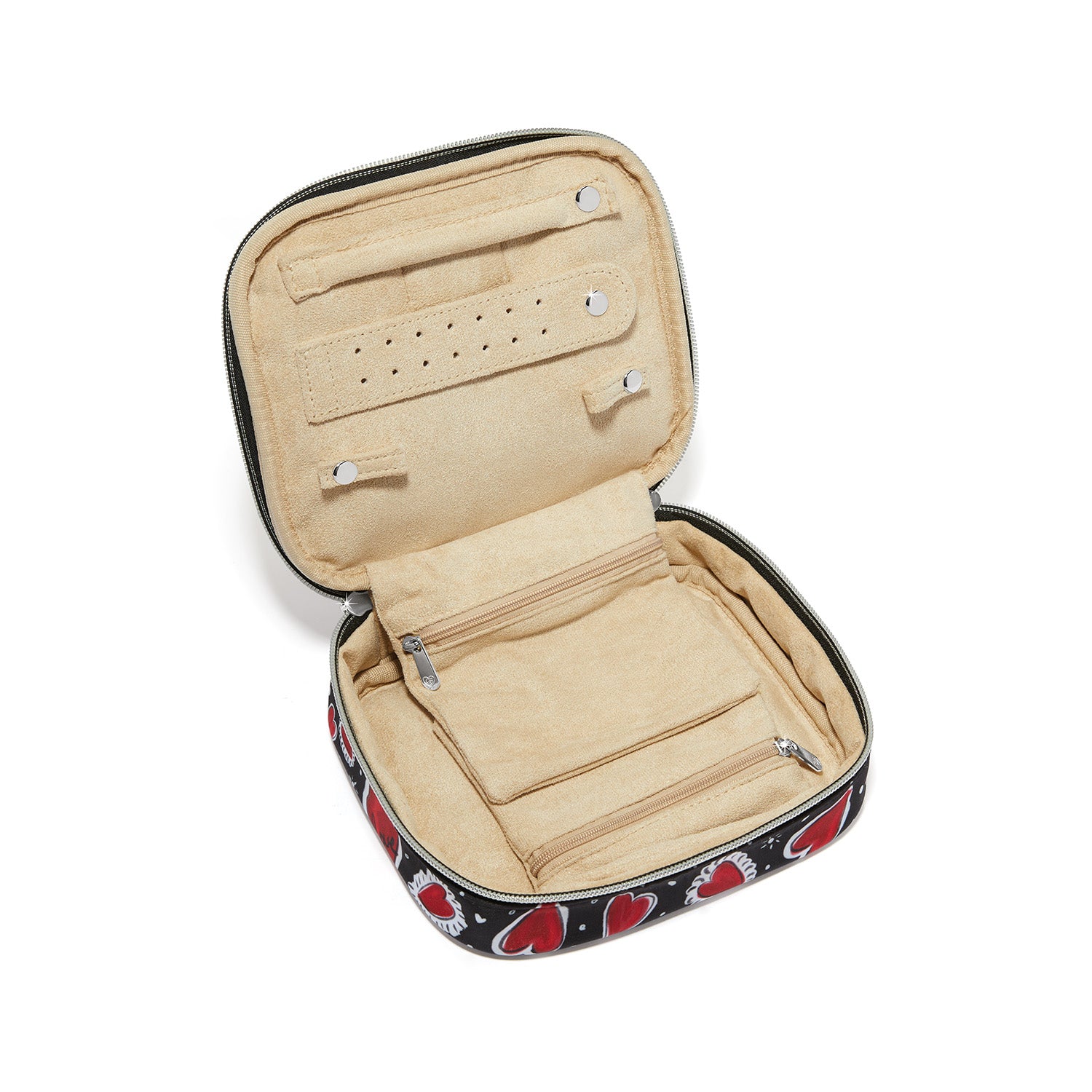 brighton travel makeup bag Wild Love Cosmetic Daisy Lane Gifts LLC BRIGHTON Red Black Heart Cosmetic
