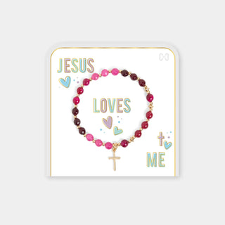 Red Jesus Loves Me Bracelet