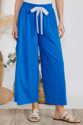 Carefree Wide Leg Blue Pant