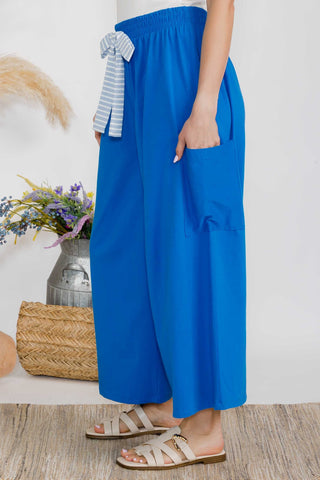 Carefree Wide Leg Blue Pant