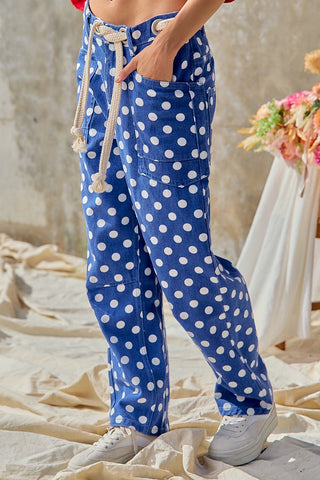 Royal White Polka Dot Jeans