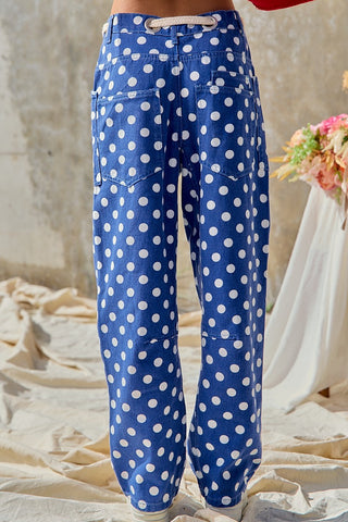 Royal White Polka Dot Jeans