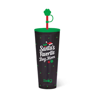 Swig Santa's Fav Dog Mom 24oz Plastic Tumbler