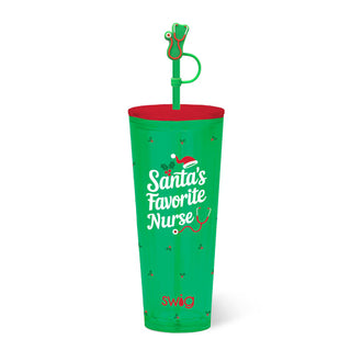 Swig Santa's Fav Nurse 24oz Plastic Tumbler