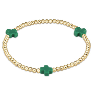 Enewton Signature Cross Gold Pattern 3MM Bead Bracelet