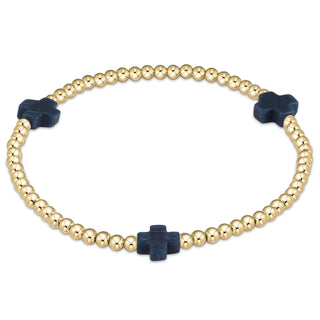 Enewton Signature Cross Gold Pattern 3MM Bead Bracelet