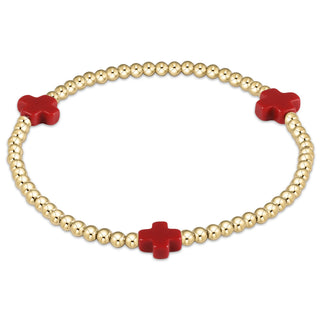 Enewton Signature Cross Gold Pattern 3MM Bead Bracelet