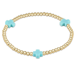 Enewton Signature Cross Gold Pattern 3MM Bead Bracelet